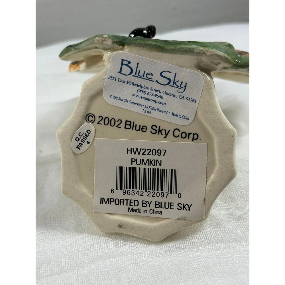 Blue Sky Clayworks Heather Goldminc Halloween Pumpkin Candle Holder HW22097